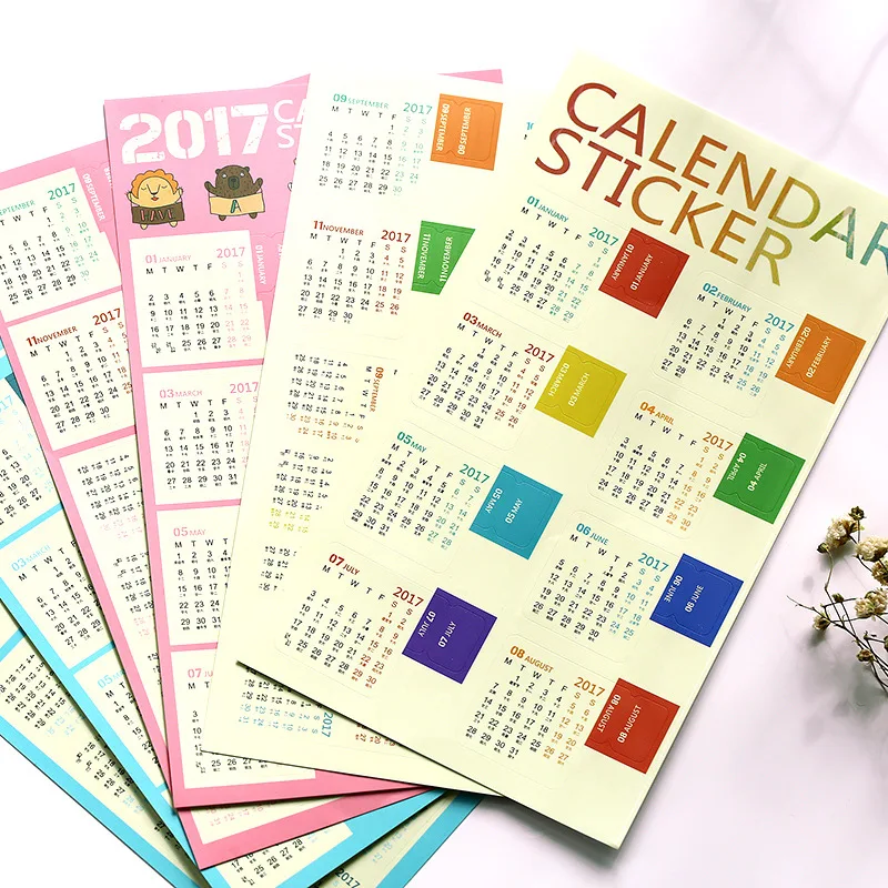 2017 kalender kalender stiker stiker stiker hewan kecil. SZM yang