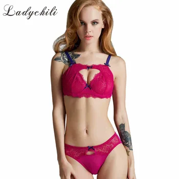 

Ladychili Women Intimate Bra Set French Sexy Luxury Lingerie Embroidery Lace Underwear Set Transparent Bra And Panties Set N276