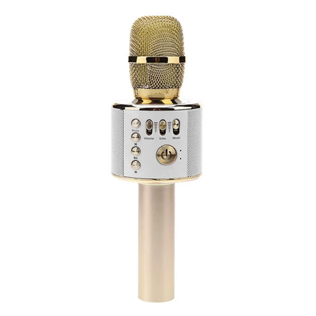 Беспроводной Bluetooth микрофон аудио Мобильный телефон звук караоке эффект реверберации> 115DB 1800 mah микрофон DC 5 V - Цвет: golden