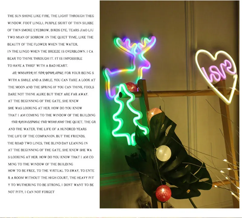LED Home Neon Word Sign Neon Letters Light Art Decorative Lights Wall Decor for Kids Baby Room Christmas Wedding Party (9)