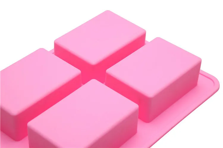 DIY Silica gel 4 continuous rectangular DIY handmade soap jelly ice lattice cake baking soap making mold