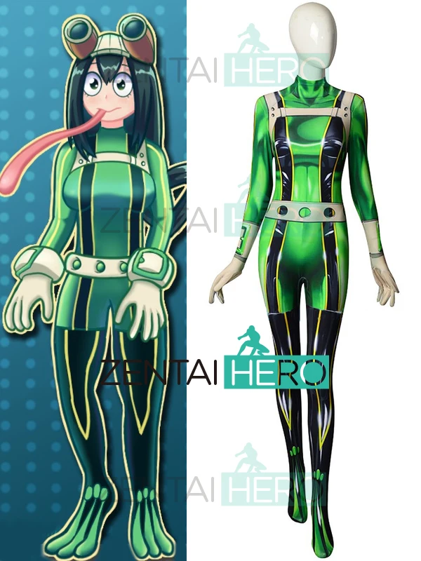 3D напечатаны Pro Hero Tsuyu Asui My Academy женские боди Zentai Boku no Froppy косплей костюм на