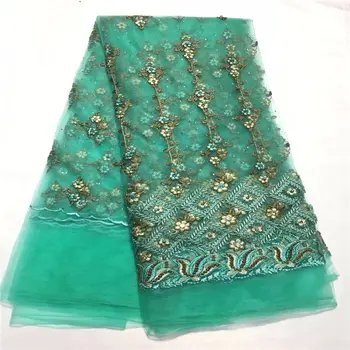 

Embroidered Tulle Lace Pearl Embroidery Lace Gold Appliqued Lace Fabric, Beads African Tulle Lace Fabric