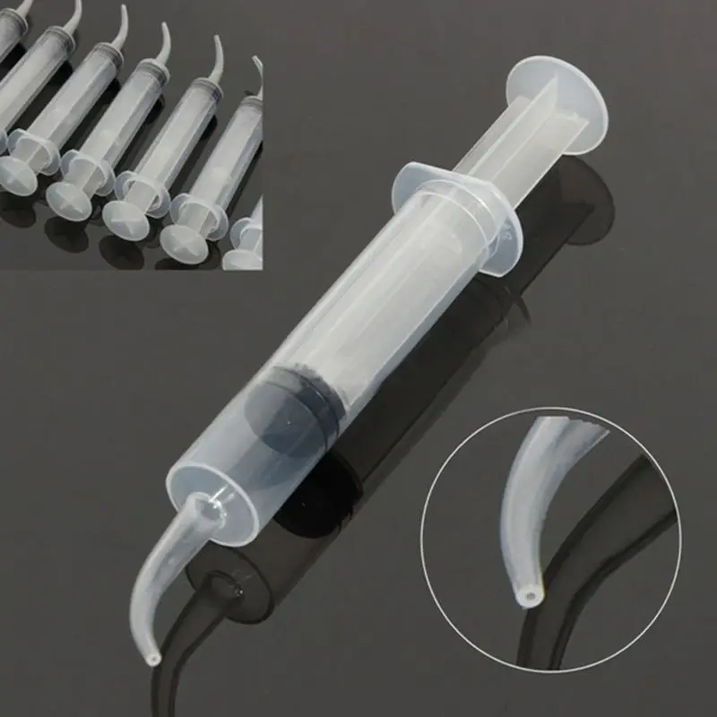 

8 Pack Disposable Dental Irrigation Syringe Oral Irrigator Syringe with Curved Tip 12cc