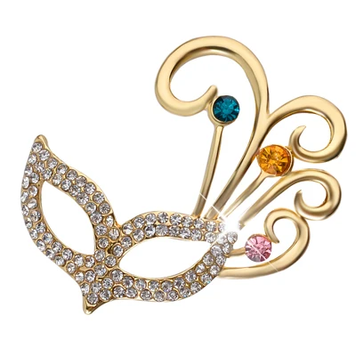 Petite Broche Parapluie Métal Doré & Strass - Sans Marque, Neuve Sans Emballage, Style Mignon