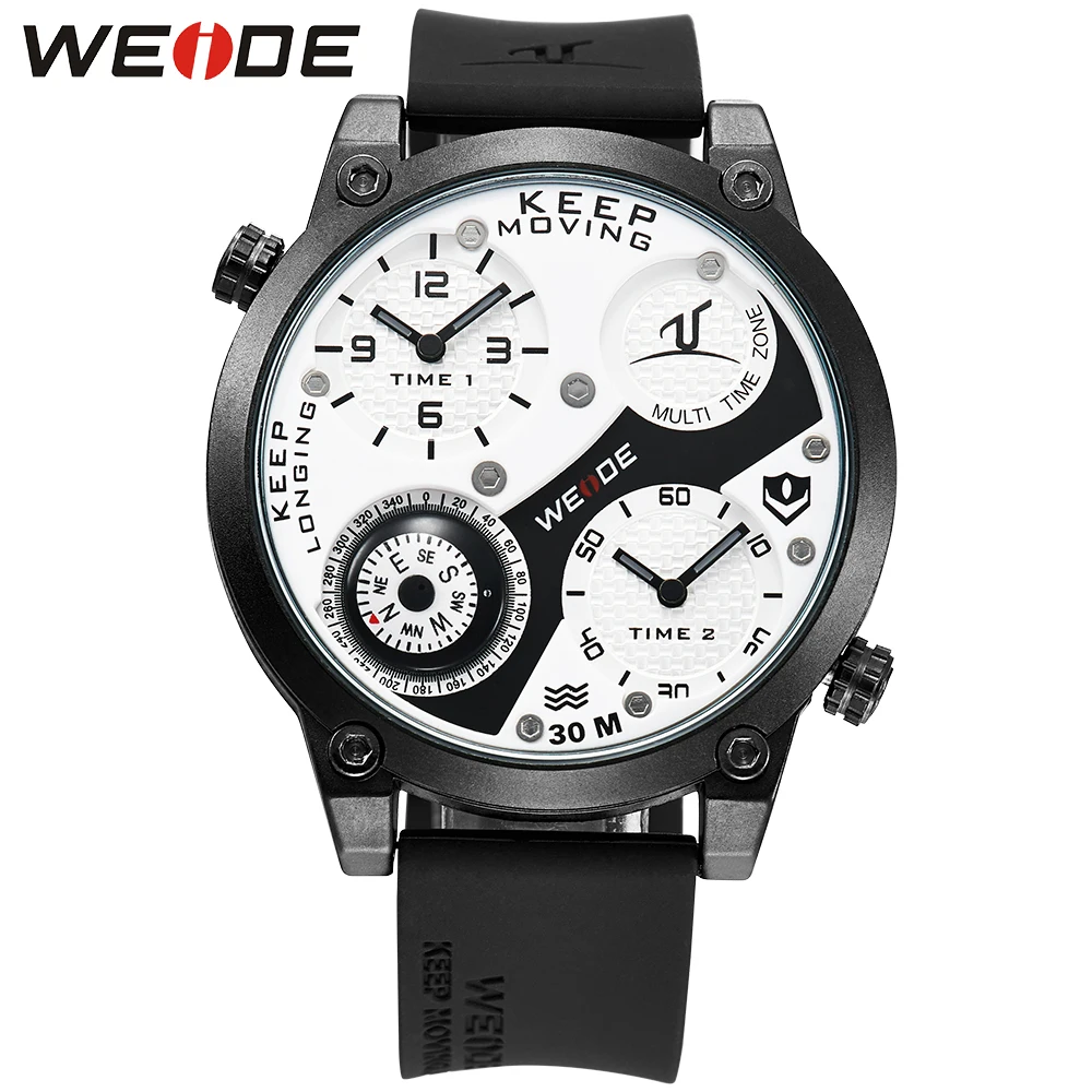 

WEIDE Luxury Brand Waterproof Sport Watches for Men Silicone Band Large Dial Quartz Watch Male Clock Relogios Masculinos Gift