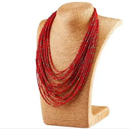 

2019 Fashion Bohemia Ethnic Beads Temperament Multi layer Necklaces Sweater Chain Statement Maxi Necklace for Women AN214