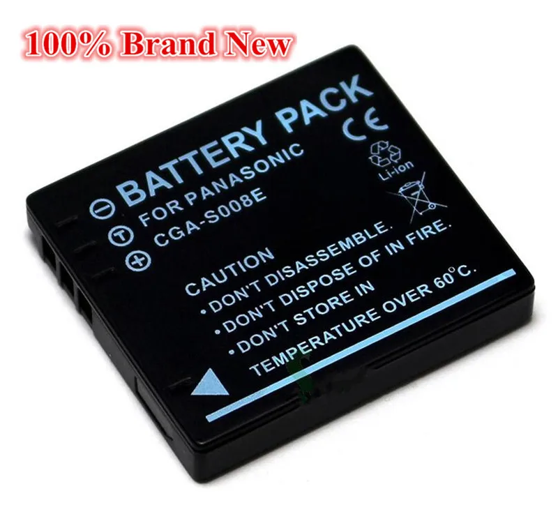 1100 мА · ч 100% Новый Сменный аккумулятор для камеры Panasonic CGA-S008E DMW-BCE10E DMC-FX30 DMC-FX33 DMC-FX55