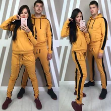 Plus Size Sport Suit Hoodie Side Striped Tracksuit Men Casual Cotton Spring Autumn Sweatshirts+pants Men's Casual Hooded Costume
