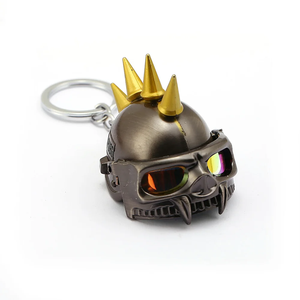 

FPS Game PUBG Keychain Player Unknown's Battle Grounds Metal Keyring 3D Openable Helmet Rivet Pendant Men's Alloy llaveros