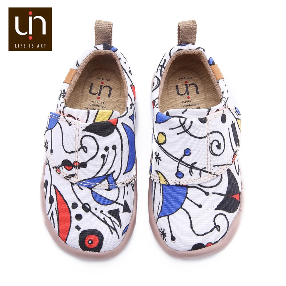 

UIN Fantasy Design Painted Canvas Shoes for Little Kids Hook & Loop Casual Sneakers Girls/Boys Fashion Flats