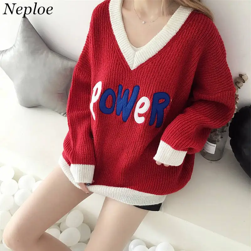 Buy Neploe Korean Women Sweater Letters Applique