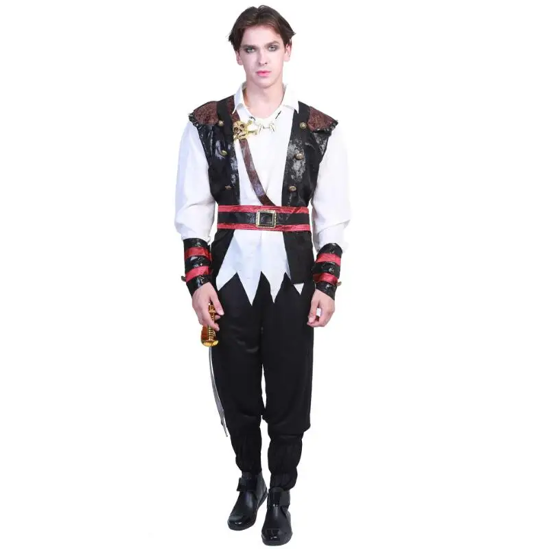 Хеллоуин, Пираты Карибского моря взрослых для мужчин роскошные пиратский костюм имитация вечерние партии косплэй костюмы пиратов