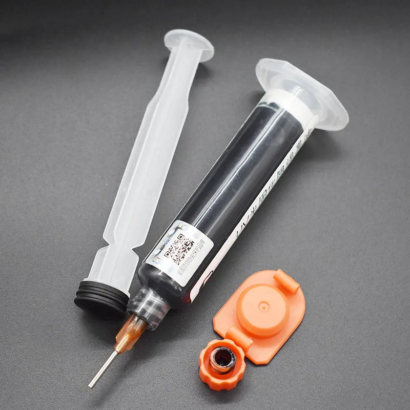 

10ML Black UV Solder Mask +1 Needle & Push PCB BGA PAINT PREVENT CORROSIVE ARCING Soldering Paste Flux Cream Welding Fluxes Oil