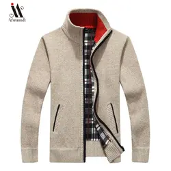 2019New мужские свитера осень зима теплый толстый бархатный свитер куртки кардиган пальто мужская одежда Повседневный трикотаж США Размер 3XL