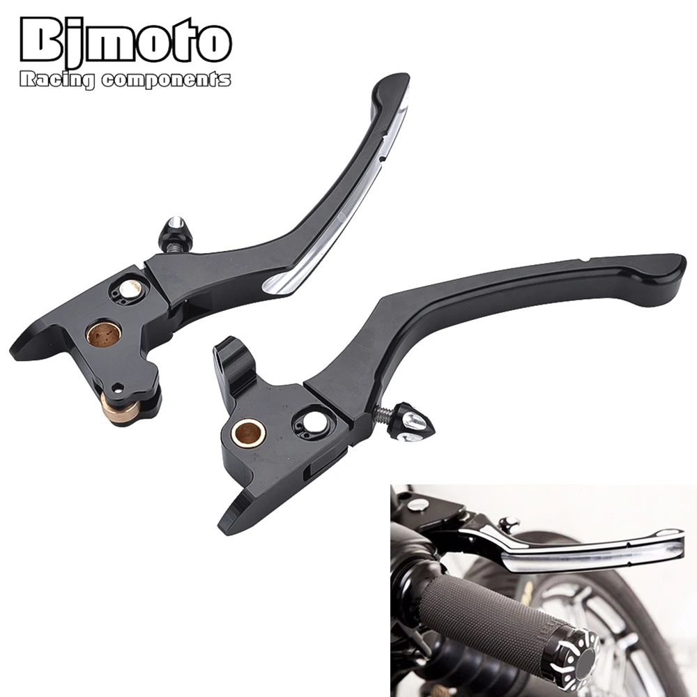 BJMOTO CNC Adjustable Motorcycle Brake Clutch Levers For Harley Touring Models-later Motocross with hydraulic Clutch