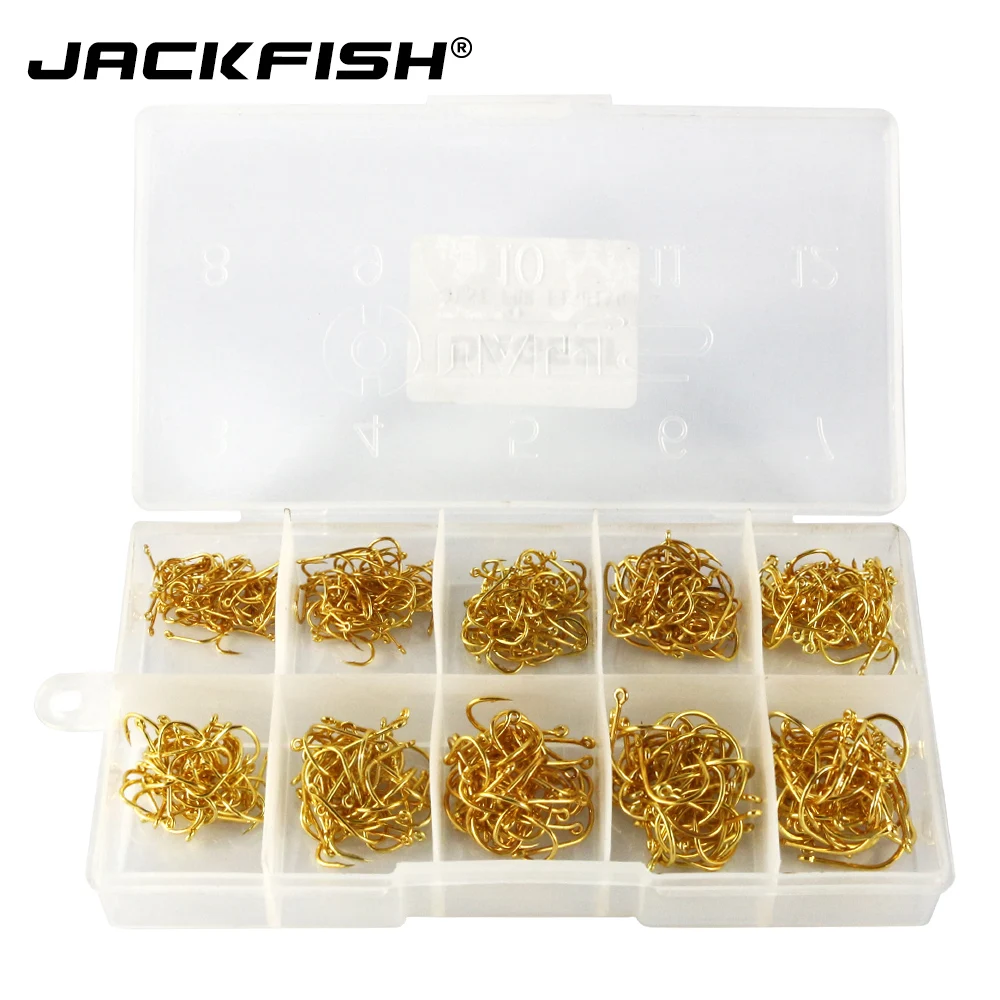 JACKFISH кольцо из высокоуглеродистой стали набор рыболовных крючков 500 шт./кор.