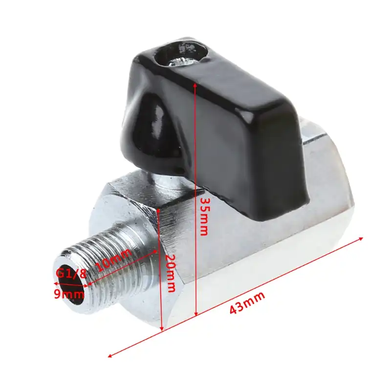 Water Valve Brass Mini Ball Valve 1//8 BSP Male to Female Thread Air Compressor Hose