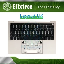 Английский серый Topcase C корпус подставка для Macbook Pro retina 13,3 ''A1706 Топ чехол с британская раскладка клавиатуры