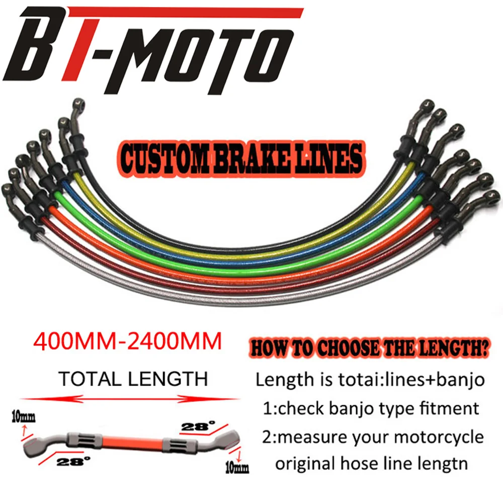 DNA Motoring Universal Steel Braided Hose Kit - Dress Up Engine Bay, Replace Rubber Lines