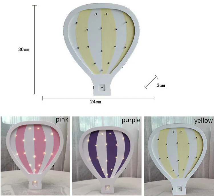 Воздушный шар светодиодный настенный деревянный модельная декоративная лампа вечерние свадебные декоративный светильник на батарейках ночной Светильник IY304123-2