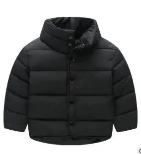 Зимняя детская одежда для мальчиков и девочек с хлопковой подкладкой, пальто на каждый день; сплошной уплотненный флис пуховики для мальчиков и девочек детская верхняя одежда - Цвет: velvet black