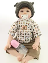 22inch Silicone Reborn Baby Doll Boy Alive Simulation Toddler Collectible Kids Toys Women Nursery Training