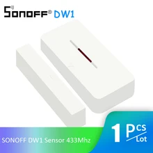 Интеллектуальный выключатель света SONOFF DW1 Сенсор 433 МГц дверная оконная сигнализация Сенсор Беспроводной автоматизации Анти-Вор сигнализационный Совместимо с RF Bridge для умного дома