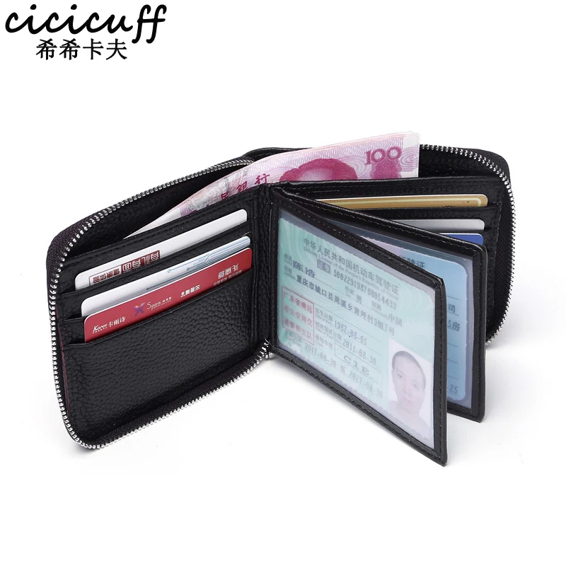 Kopen Portemonnee voor Vrouwen Echt Lederen mannen Mode Rits Portemonnee Fijne Koe Lederen Hoge Capaciteit Compacte Casual Gent Pocket portemonnee