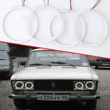 4 шт./компл. супер яркий 7000 к белый 3528 smd led ангельские глаза гало кольца стайлинга автомобилей для Lada ваз 2106 1976-2001