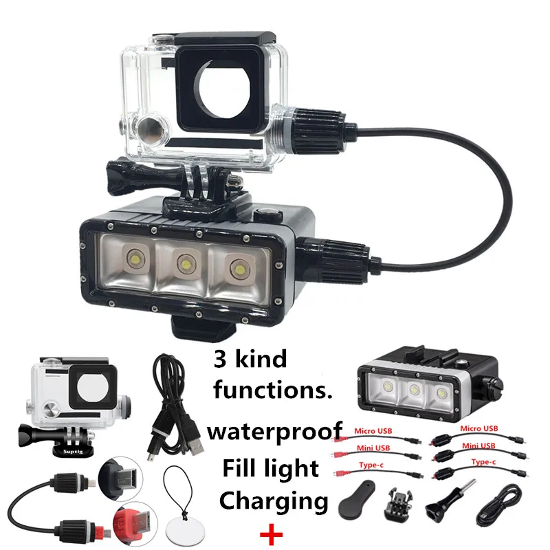 Suptig 130ft Diving set For Gopro Accessories Waterproof Housing Case