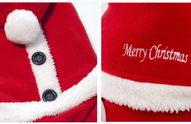 Санта Клаус собака костюмы зимние теплые флисовые куртки с капюшоном и малых и средних пальто, куртки для собак чихуахуа панель в форме французского бульдога на Рождество, одежда для домашних животных, собак