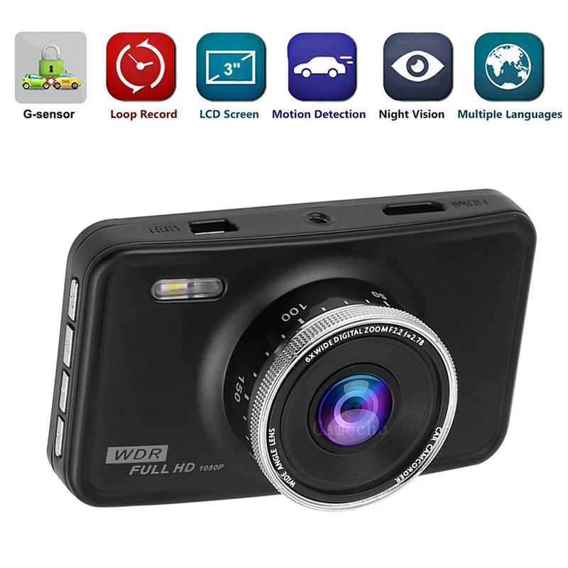 Автомобильный видеорегистратор 3 0 Full HD 1080P DashCam Регистратор парковочный монитор