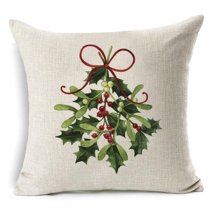 Рождественский чехол для подушки с елкой, хлопковый льняной чехол для подушки, наволочка для подушки, домашний декор, диванная декоративная наволочка для дивана, SD004 - Цвет: 40477-24
