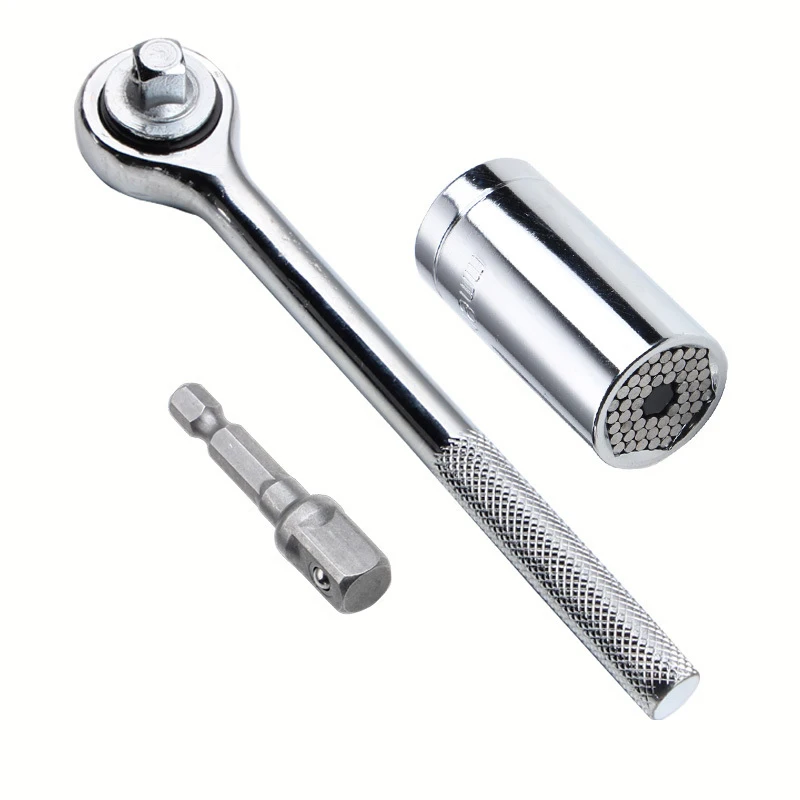 Spanner Grip Multi Function Universal Ratchet Socket 7 19mm Power Drill Adapter Car Hand Tools