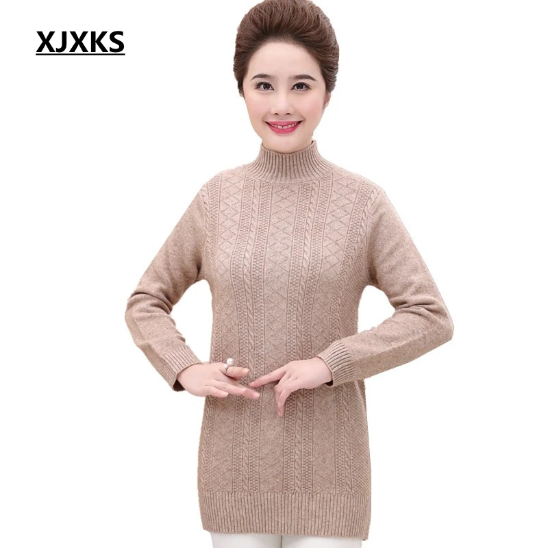 Nero Vestiti Della Cachi Il Donne Pullover Lana Rosa Maniche Collo 81x6wBwOqI