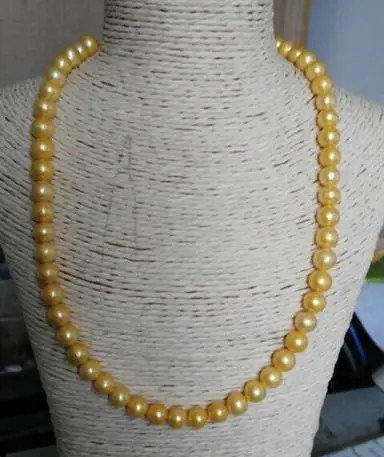 

Gorgeous 8-9mm south sea gold pearl necklace 19 inch choker