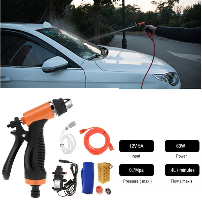 

12V 60W High Pressure Cleaning Pump Car Washing Machine Cigarette Lighter Vehicular Wash Device
