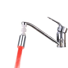 360 градусов Светодиодный водопроводный кран светло-красного цвета светящаяся Светодиодная насадка для душа аэратор