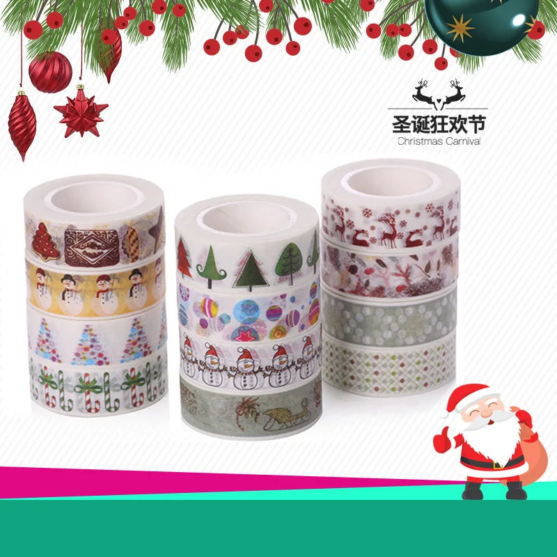 Bulk Christmas Trees Washi Tape Set of 12pcs Fun Versatile and Decorative Craft Tape Card making & stationery Party & gifting