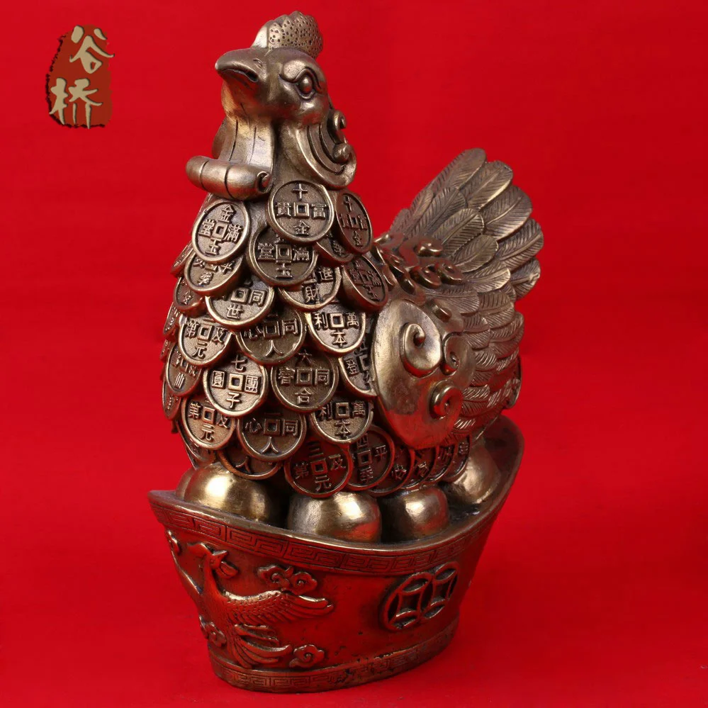 

Bronze sculpture, copper chicken crafts decoration pure handmade bronze sculpture, decoration