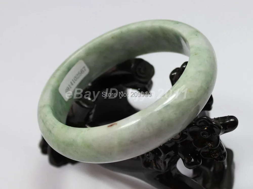 

huij 001085 Lavender Green Natural Jadeite Jade Gems Bangle Bracelet