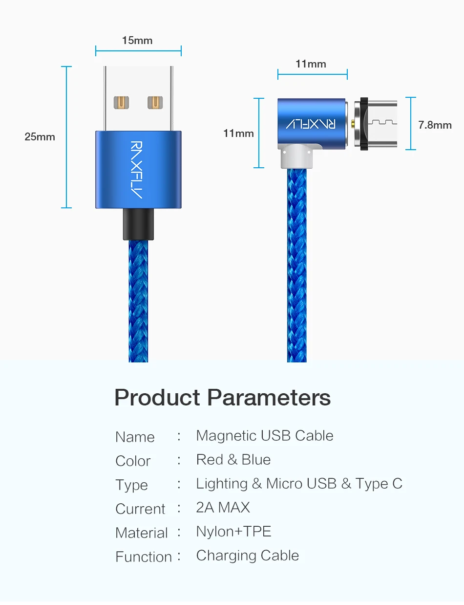 RAXFLY магнитный кабель Магнитный зарядный кабель магнитная зарядка USB для Huawei P20 P10 магнит зарядный кабель для iPhone X кабеля Micro USB типа C шнур для Xiaomi