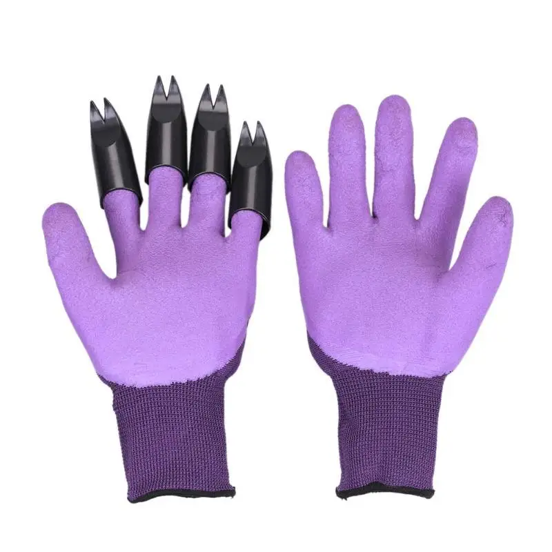 1 пара Садовые перчатки с когтями пальца ABS латексные перчатки быстро раскопок завод для домашняя теплица копание, рассада - Цвет: 02