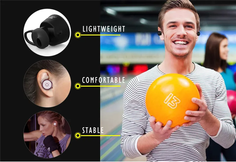 Twins Mini Bluetooth Earphone Handsfree Wireless Dual Earbud Noise Cancelling Headset Mini Wireless Bluetooth Earbud with Mic  (9)