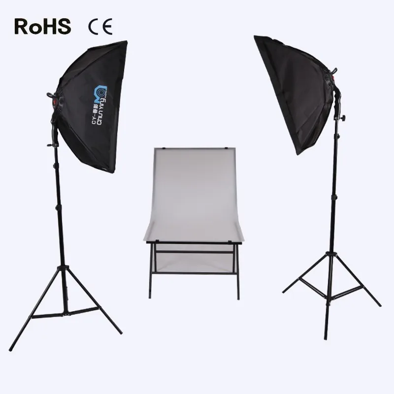 

photographic equipment Photo Studio Set 2 LED lamp 50*70 Soft box +2*2m photography light Stand +60cm*100cm photography station