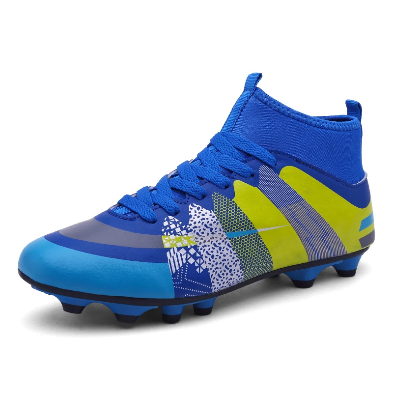

2018 New Men Soccer Shoes High Ankle Football Boots Cleats Football Hard Wearing Non-slip Cheap Cleats Training Sport Sneakers