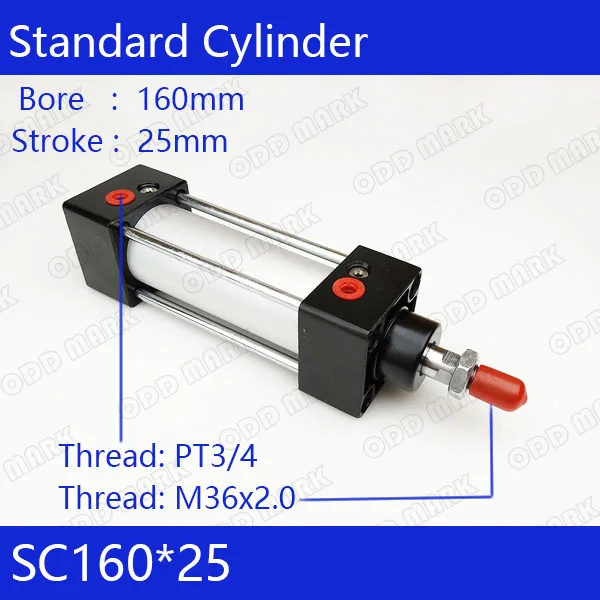 

SC160*25 160mm Bore 25mm Stroke SC160X25 SC Series Single Rod Standard Pneumatic Air Cylinder SC160-25