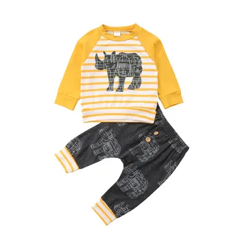 

Baby Boys Clothing Sets Spring Infant Boys Animal Clothes Suit Long Sleeve Sweatshirt+Long Pants 2PCS Newborn Autumn Outfits Set