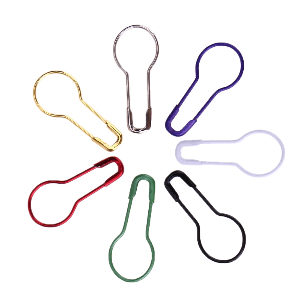 

100pcs/pack Safty Pins Metal Clips Knitting Stitch Marker Tag Gourd Shape Pin Color Random DIY Sewing Tools